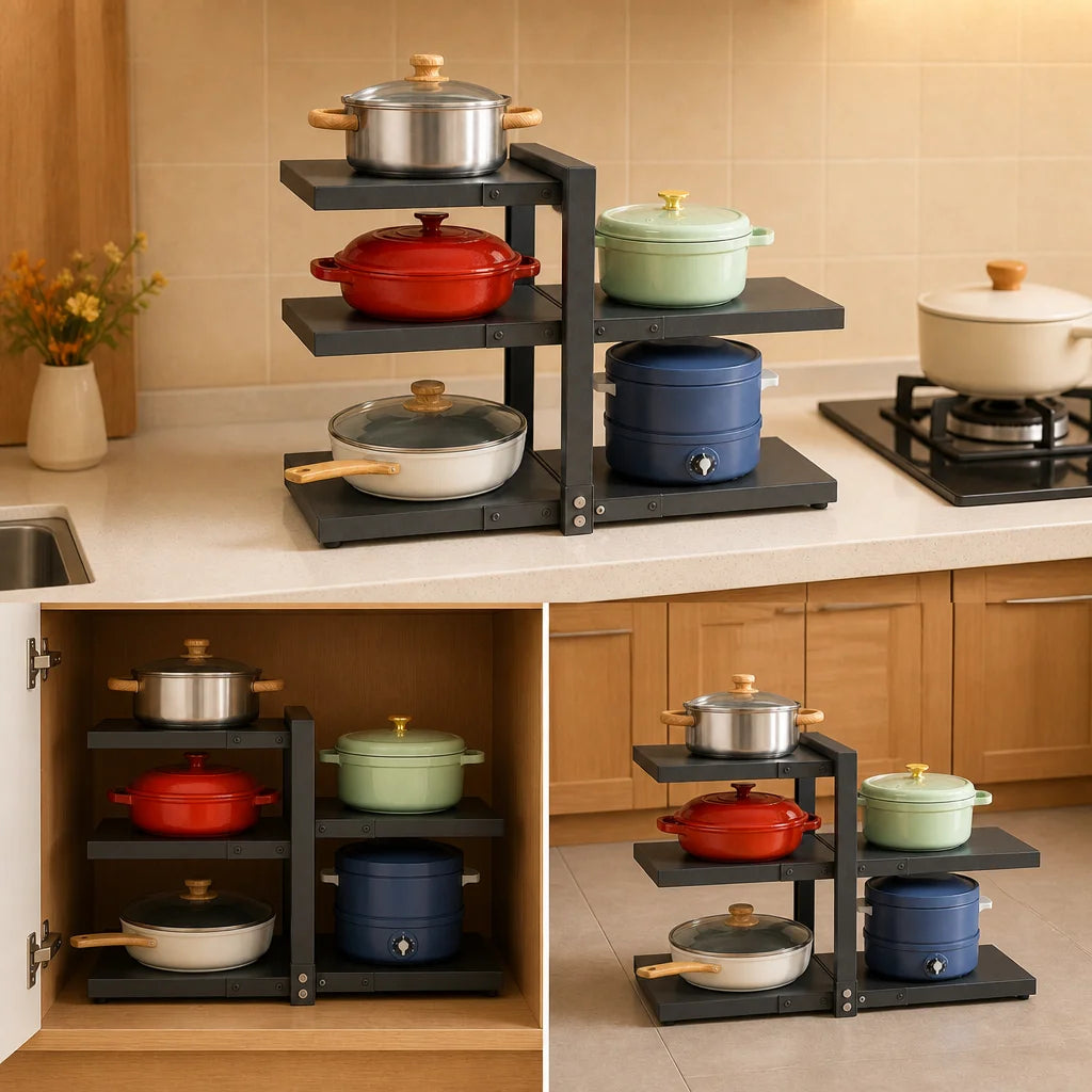Adjustable Stainless Steel Kitchen Storage Rack