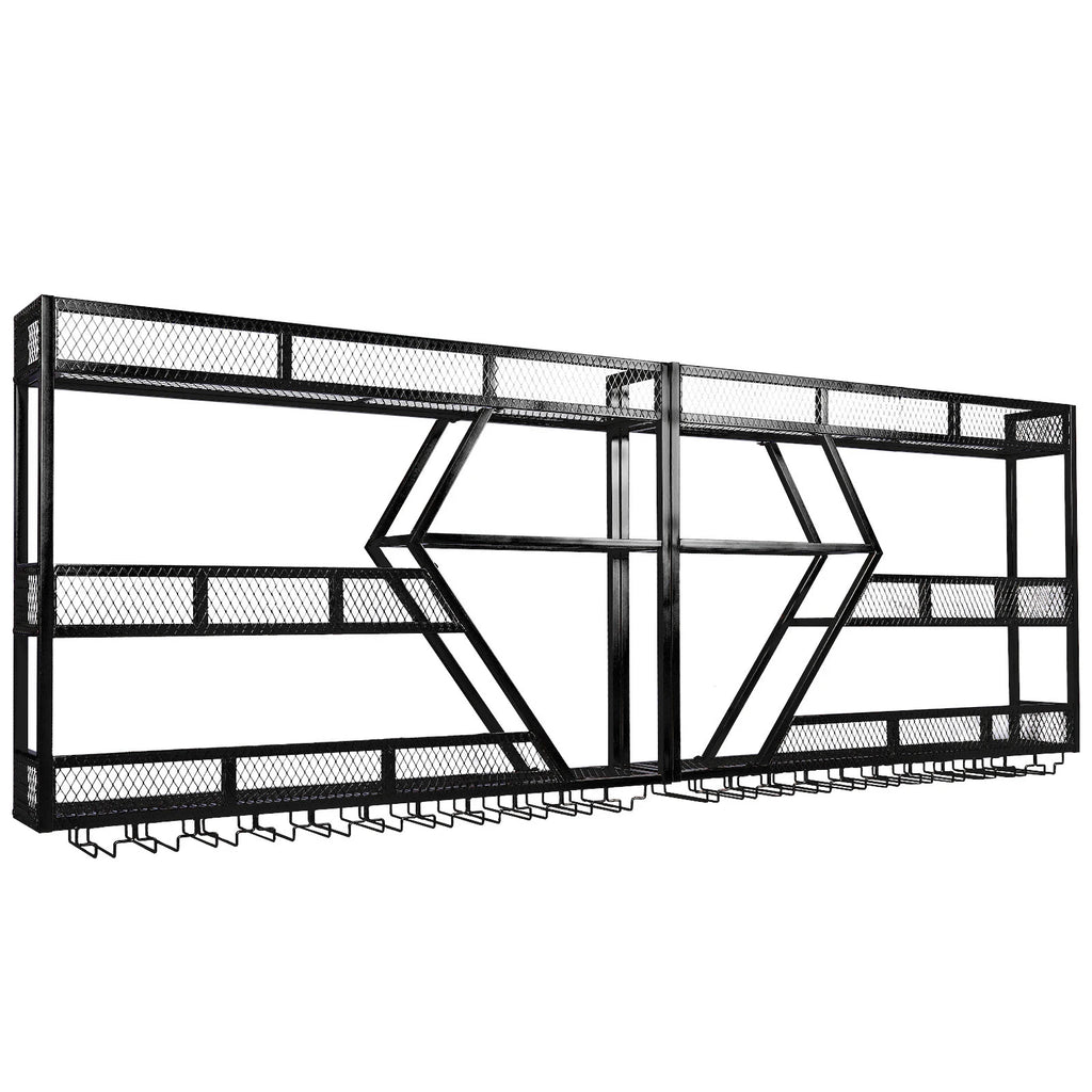 3/4 Tier Wall Mounted Wine Storage Rack Display