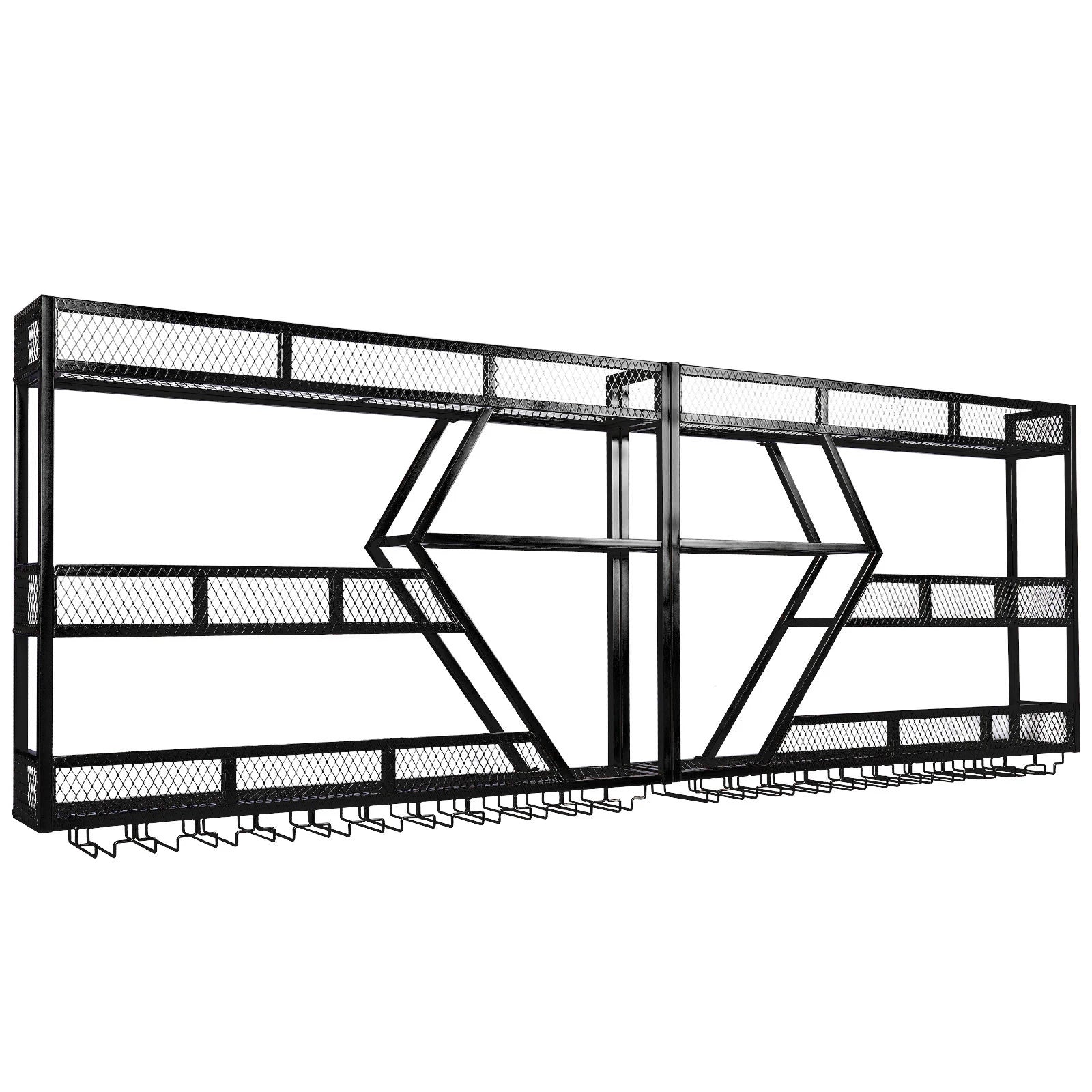 3/4 Tier Wall Mounted Wine Storage Rack Display
