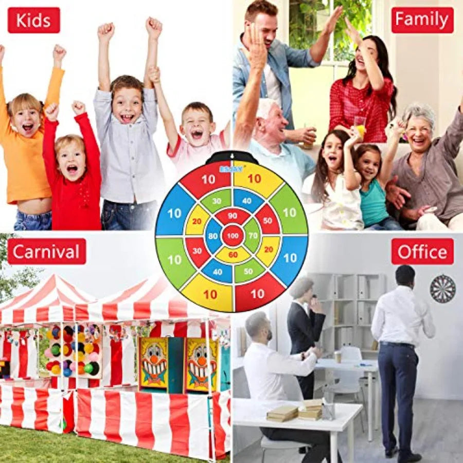 18 inch Magnetic Dart Board Set for Indoor /Outdoor Play with 12 Darts