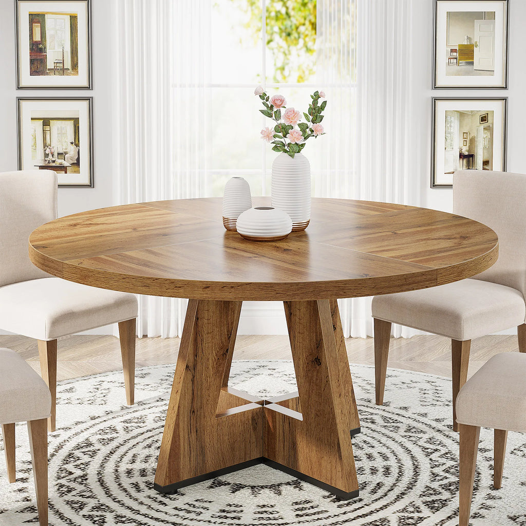 Tribesigns 47" Wooden Small Round Dining Table for 4 People