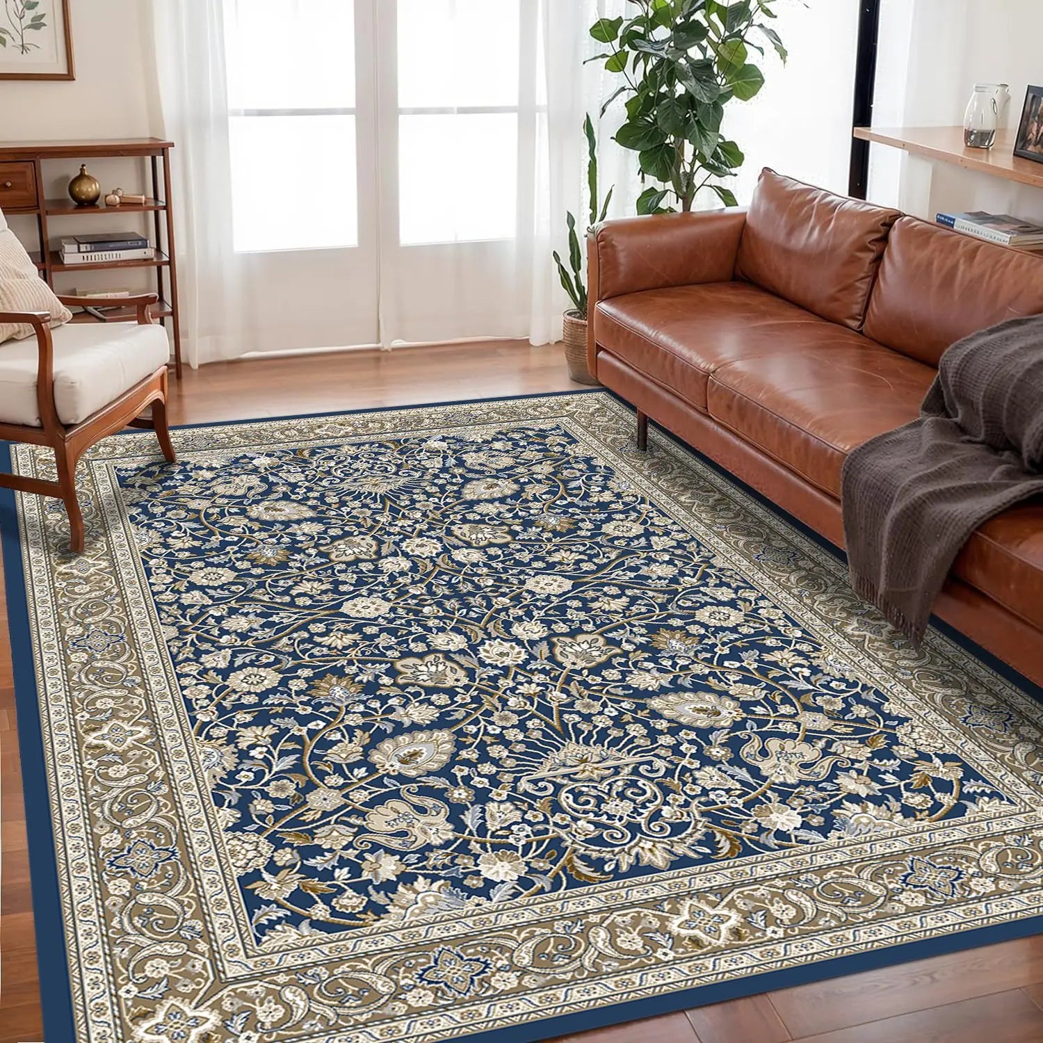 VIKAMA Bohemian Vintage Rug - Stain-Resistant and Easy-Care Floor Mat