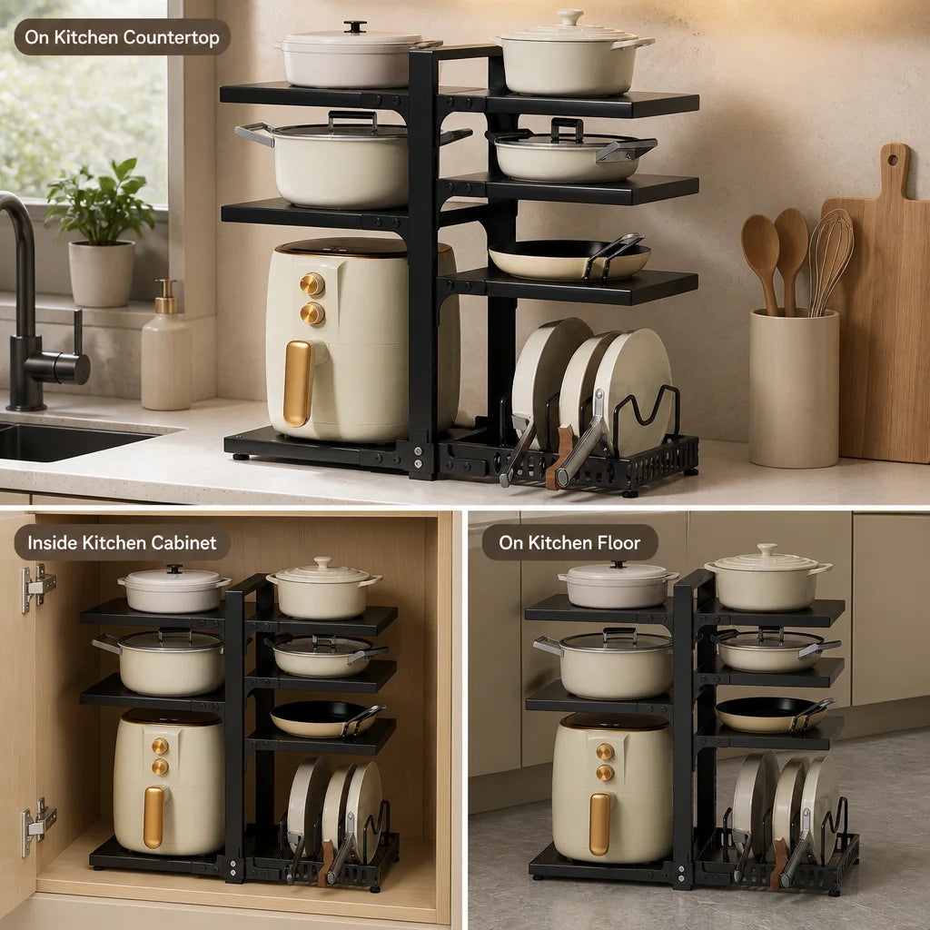 Adjustable Stainless Steel Kitchen Storage Rack