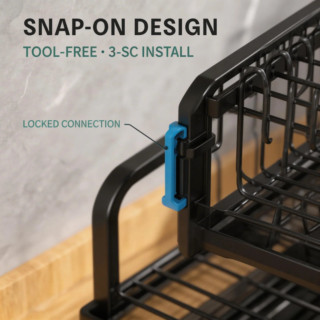 2-Tier Multifunctional Countertop Dish Organizer
