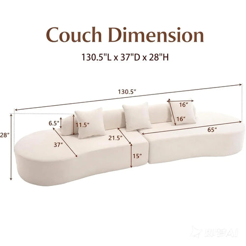 130” Oversized Boneless Sectional Couches