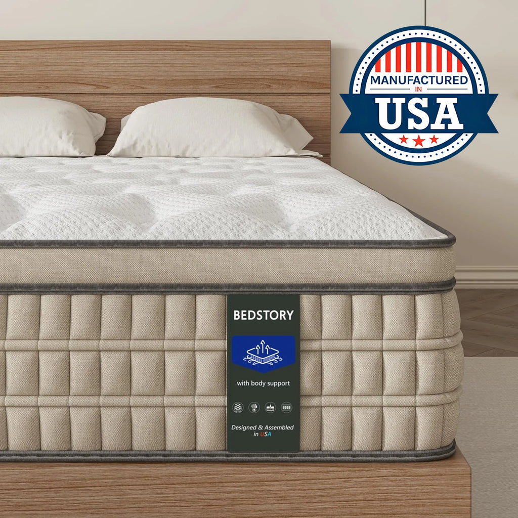 12" Full Hybrid Gel Memory Foam Mattress, Motion Isolation, Available in  Full, Queen, and King Size