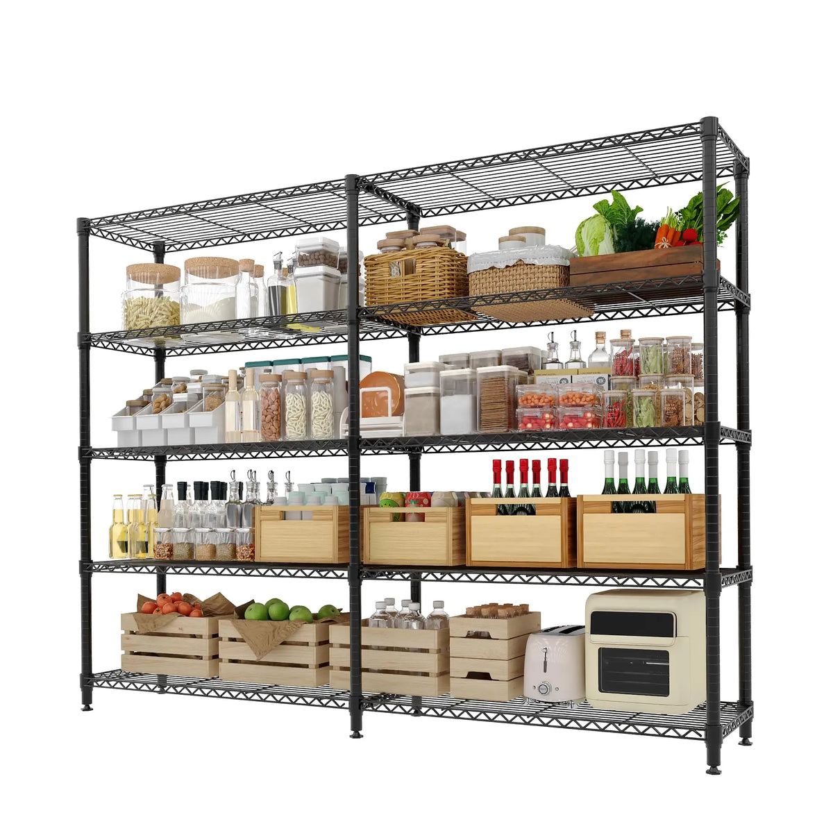 5 -tier Heavy Duty Metal Multiple Storage Adjustable Shelves
