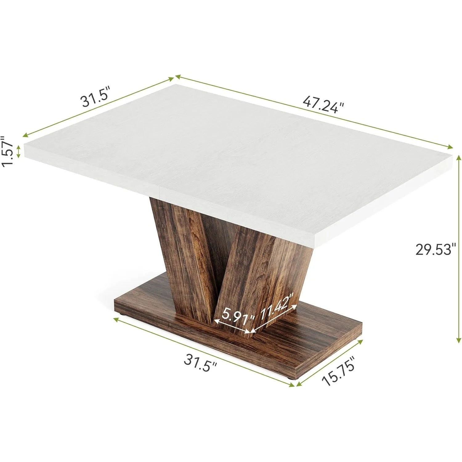 LITTLE TREE 47" Rectangular Dining Table for 4
