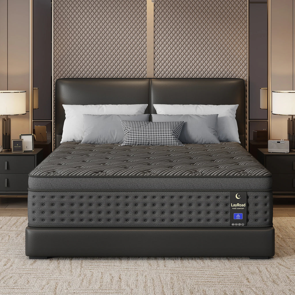 LayRoad 12/14" Memory Foam Spring Mattress In A Box Medium Firm