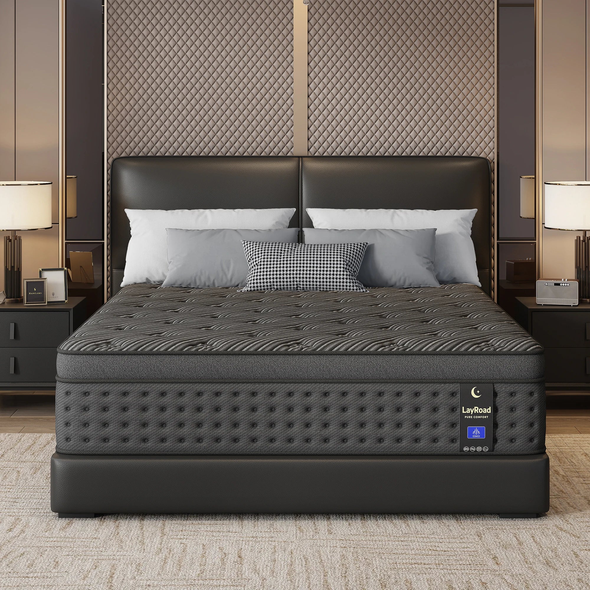 LayRoad 12/14" Memory Foam Spring Mattress In A Box Medium Firm
