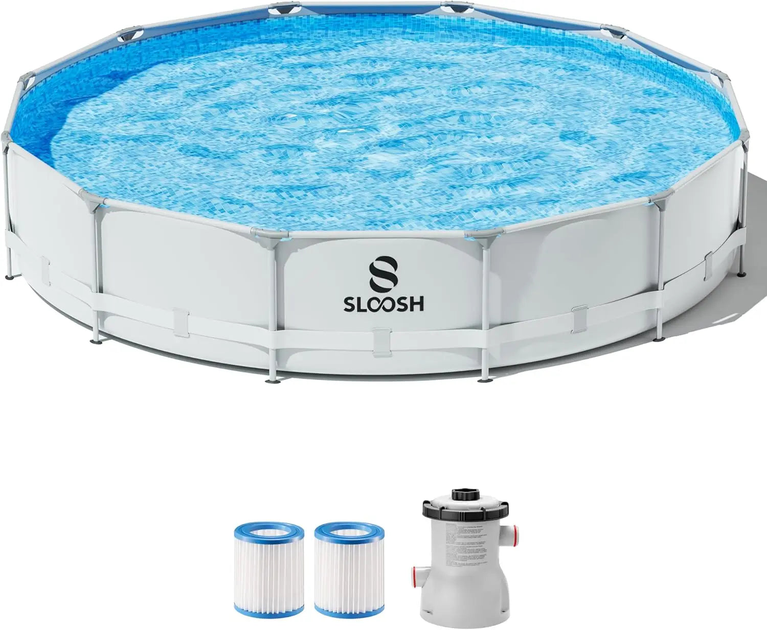 JOYFY Round Above Ground Pool with Filter Pump