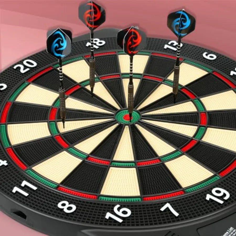 LED Light Electronic Dart Board with 6 Soft Tip Darts