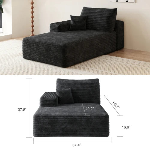 Plush Corduroy U-Shaped Sectional Sofa