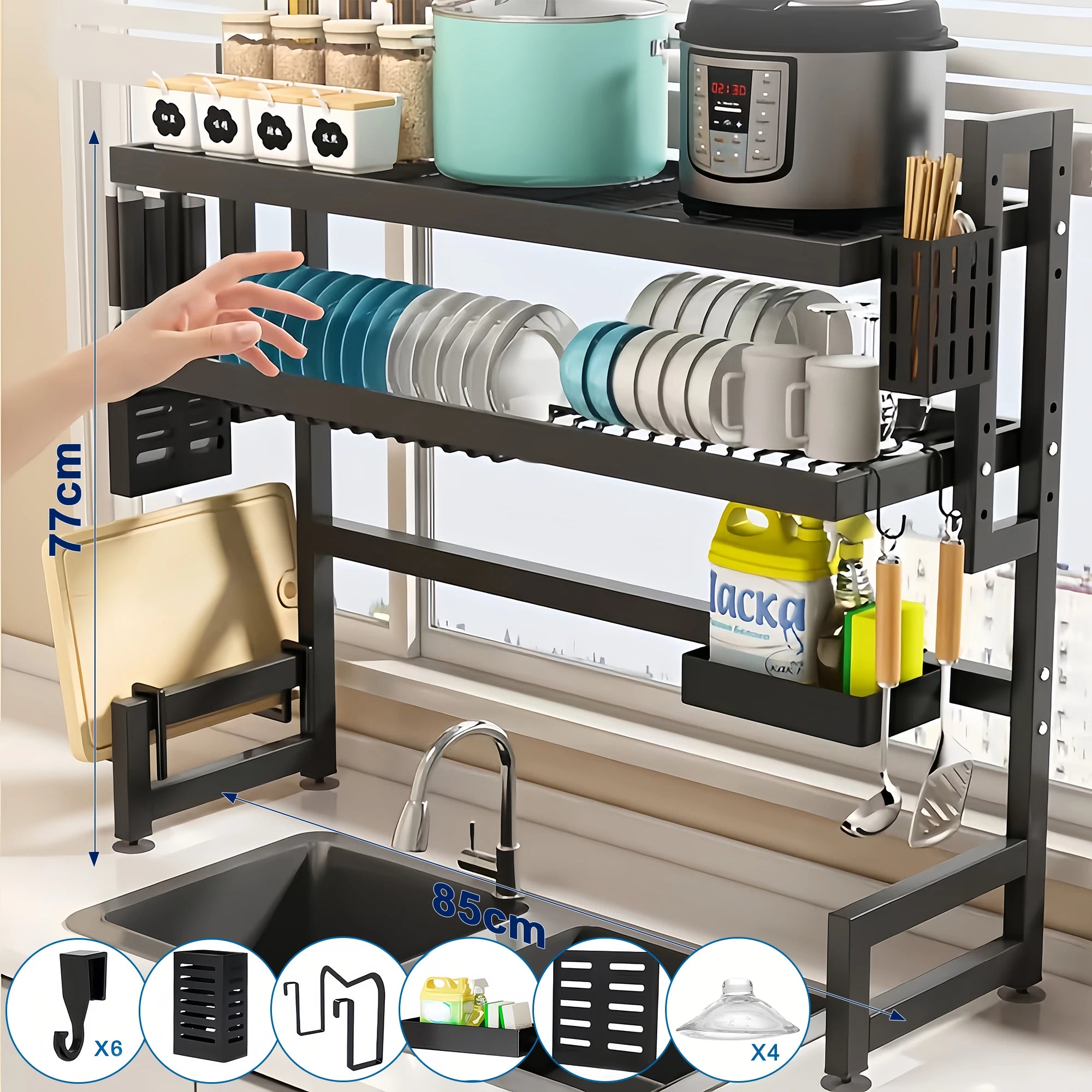 Extra long Countertop Drying Rack for Kitchen Sink