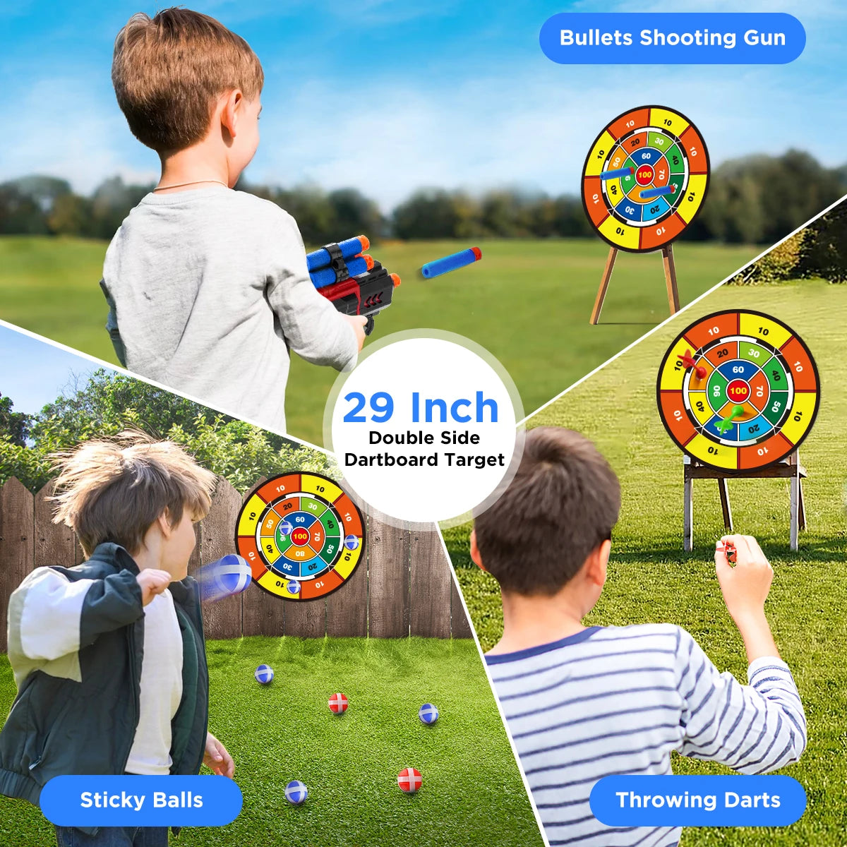 VATOS 2X Bow& Arrow , Guns, and Night Light Archery Stand Target Board for Indoor Outdoor Play