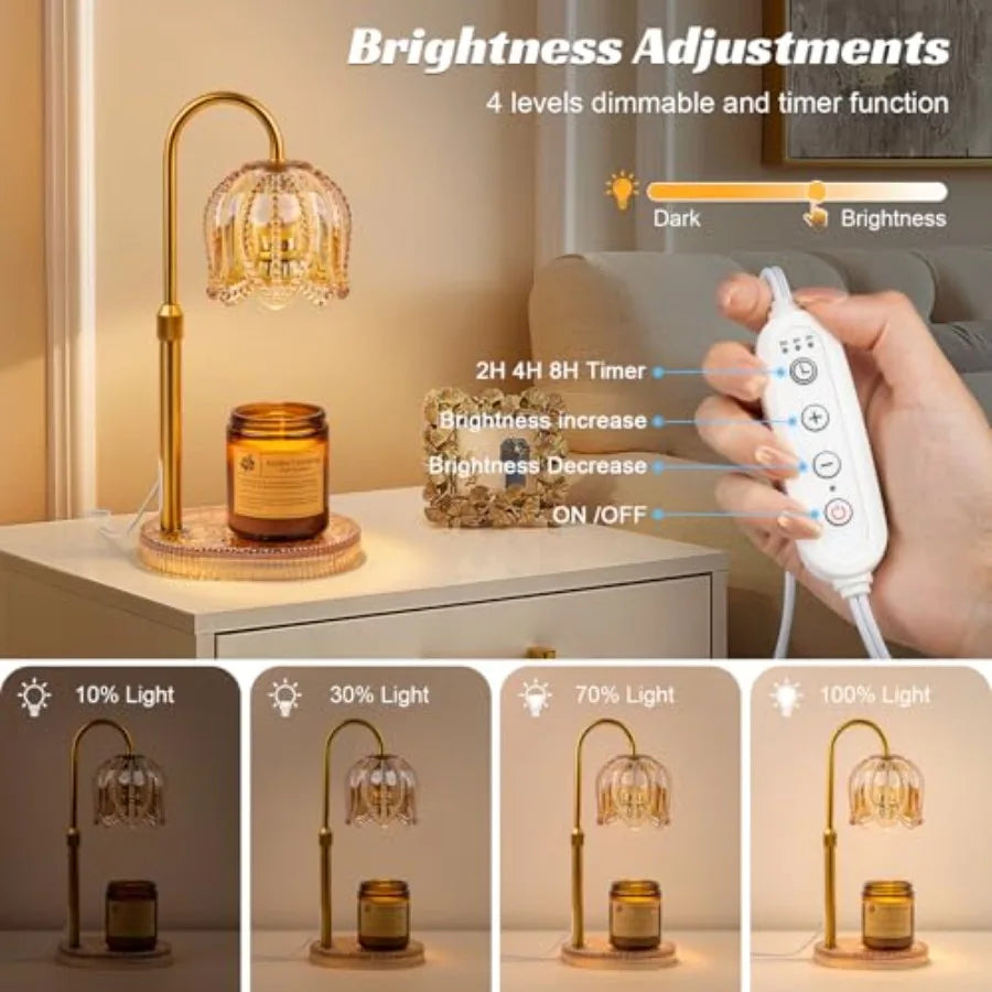 Dimmable Petal Candle Warmer Lamp with Timer