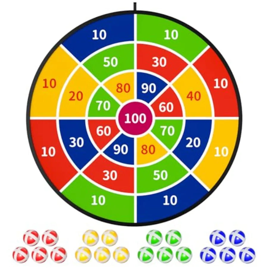 29" Large Dart Board  with 20 Balls Indoor and Outdoor Fun