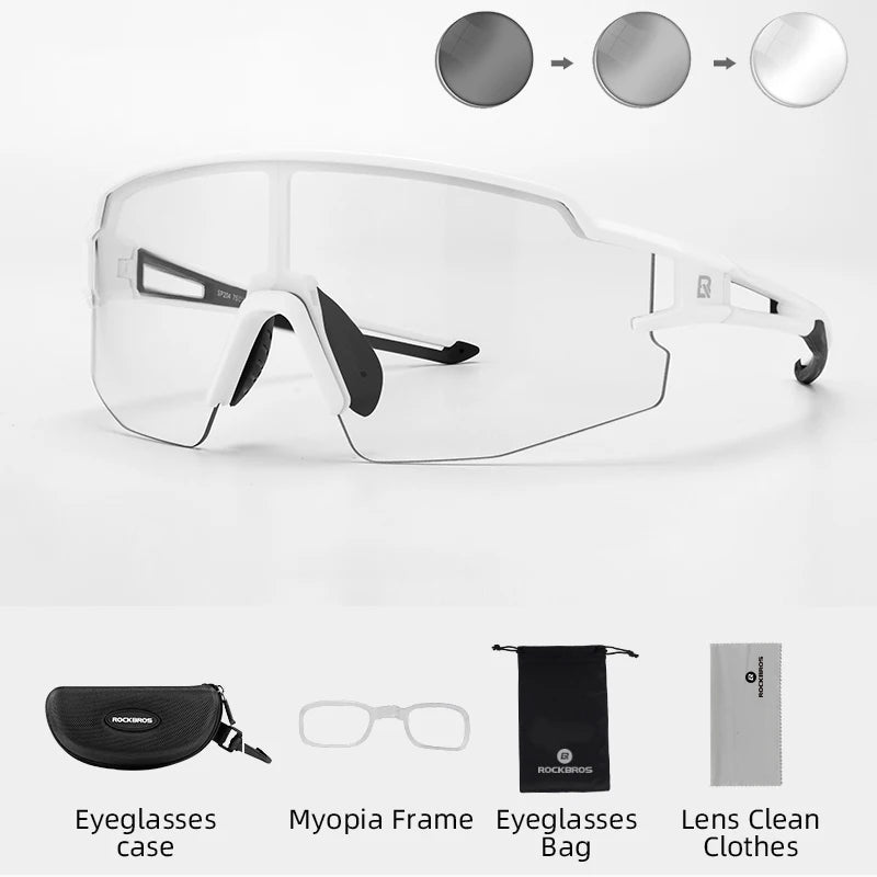 ROCKBROS Photochromic Cycling Glasses UV400 Sports Protection