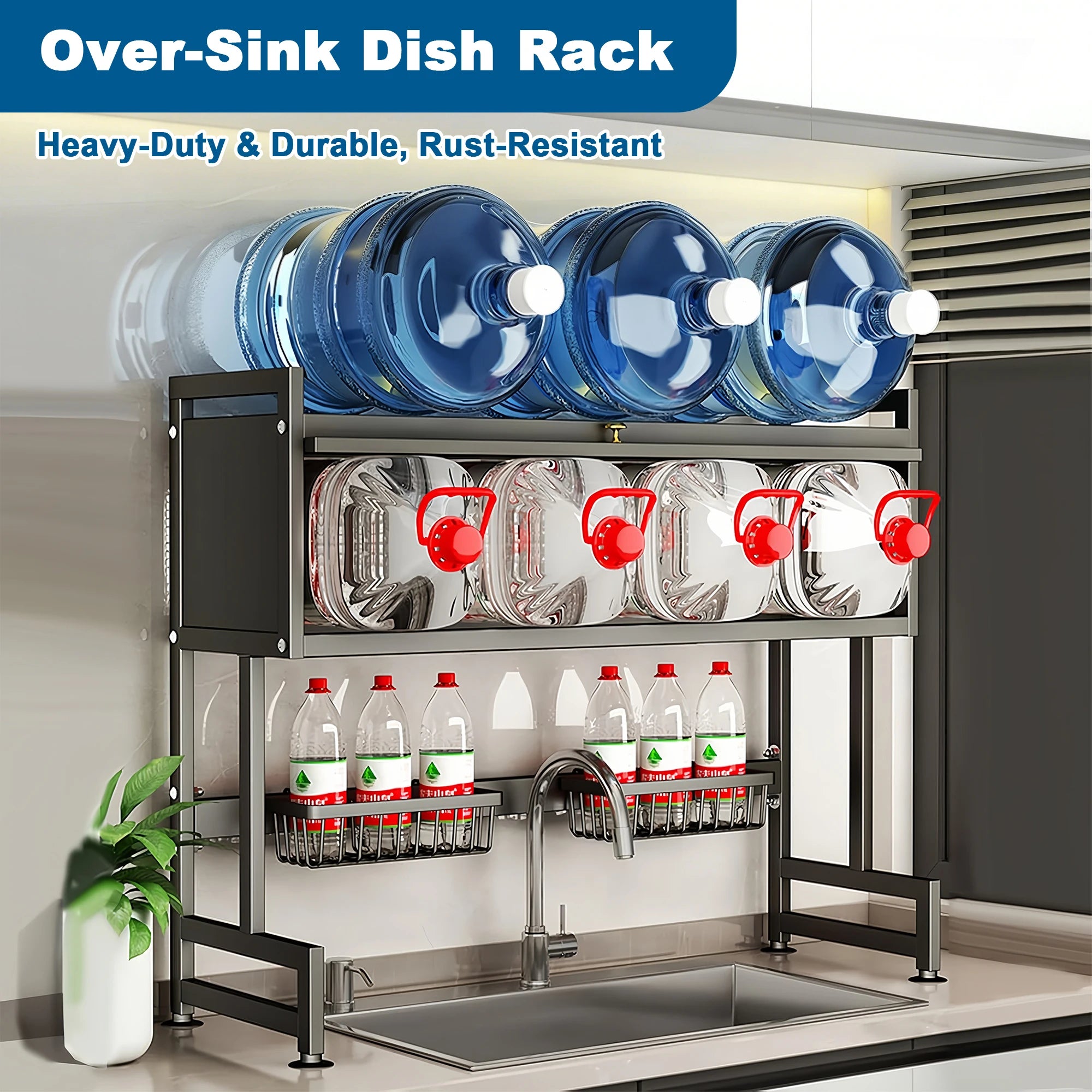 Extra long Countertop Drying Rack for Kitchen Sink