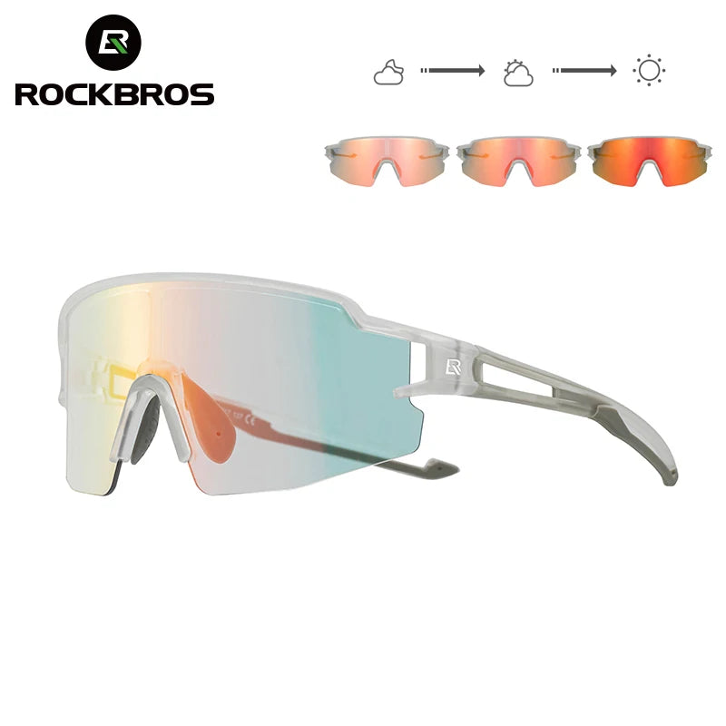 ROCKBROS Photochromic Cycling Glasses UV400 Sports Protection