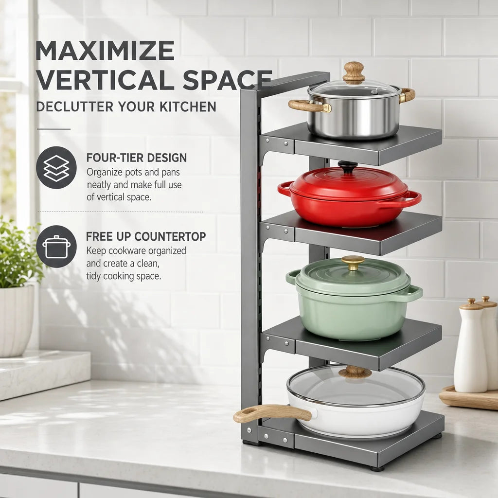 Adjustable Stainless Steel Kitchen Storage Rack