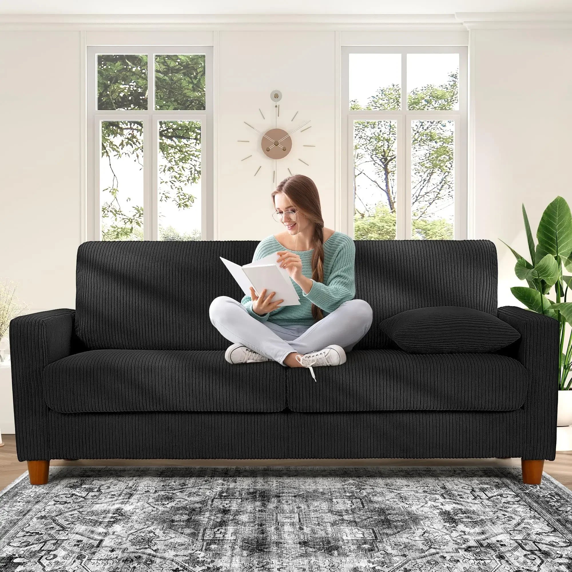Kidirect 70in Oversized Corduroy Couch