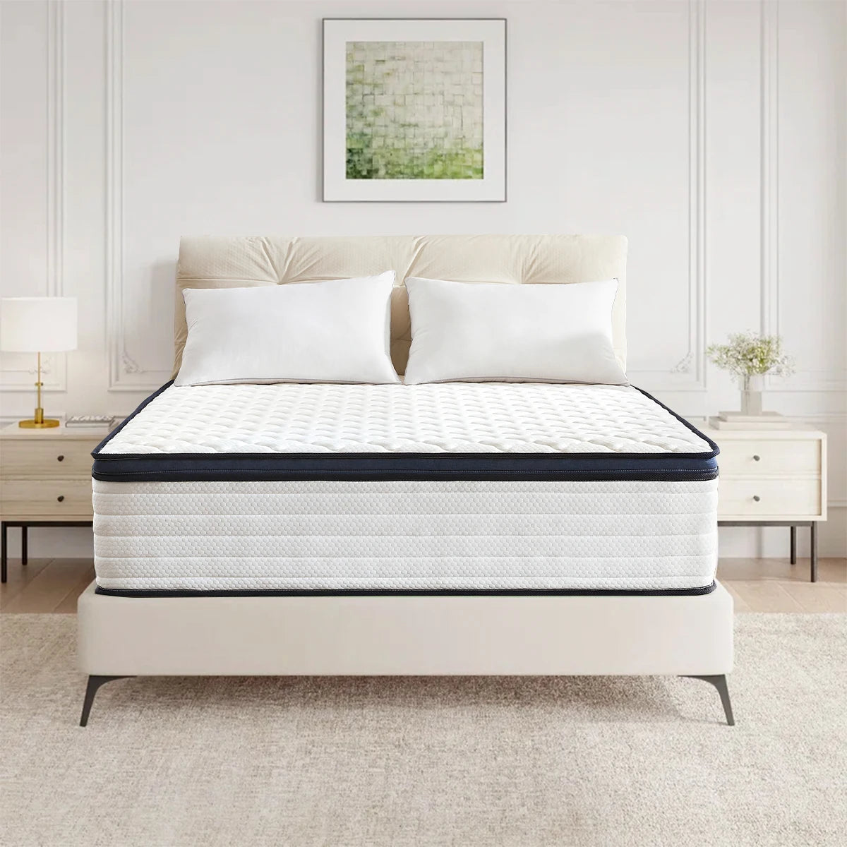 Euro Top Gel Memory Foam Hybrid Mattress In A Box Twin Full Queen King Medium Firm with Motion Isolation