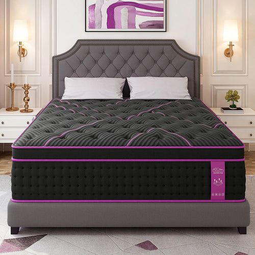 12/14" Hybrid Gel Memory Foam Mattress with Pocket Spring, Medium Firm, Motion Isolation