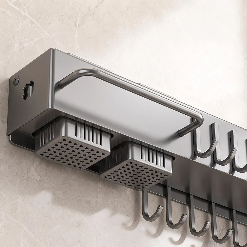 Heavy Duty Carbon Steel No Drill Wall Mount Kitchen Organizer