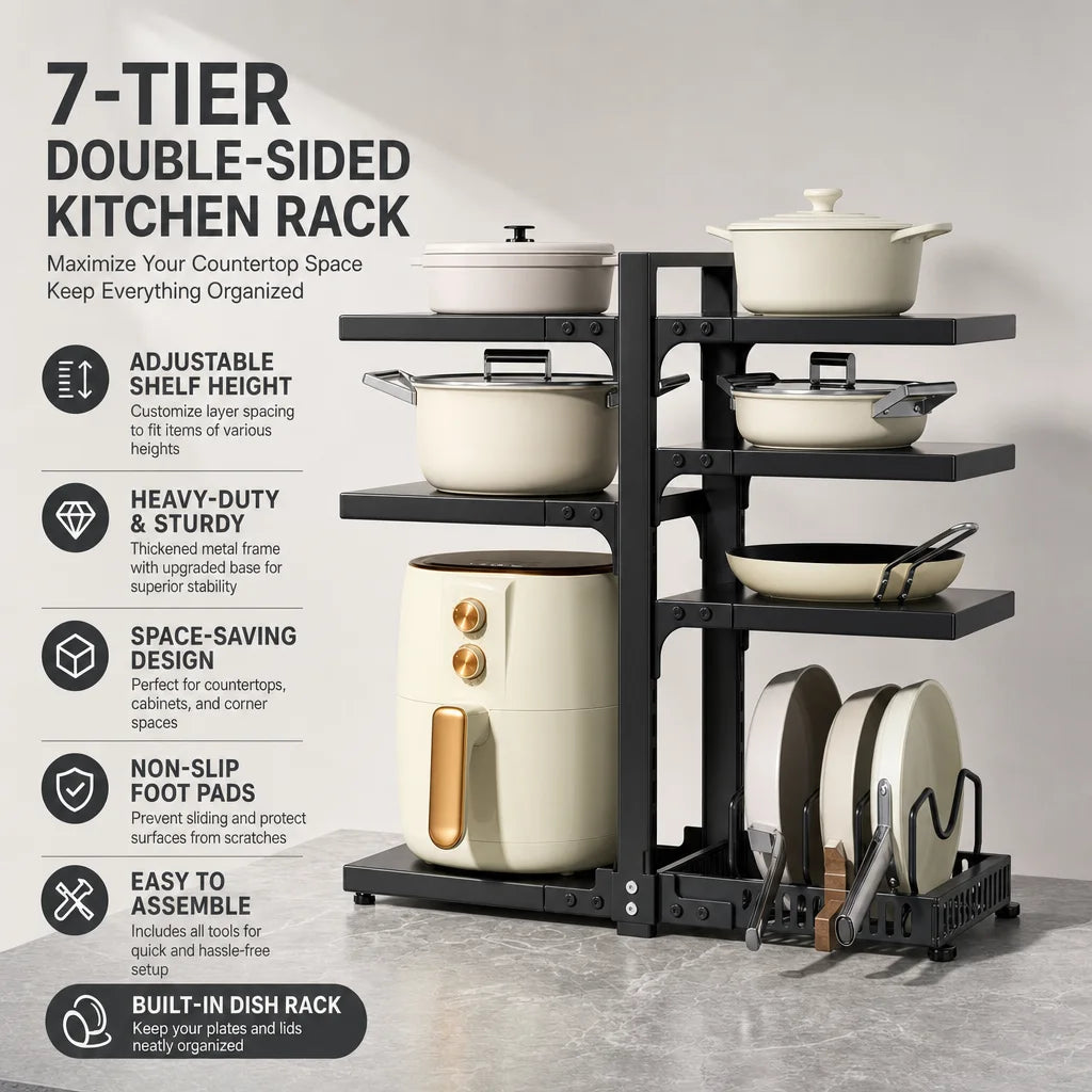 Adjustable Stainless Steel Kitchen Storage Rack