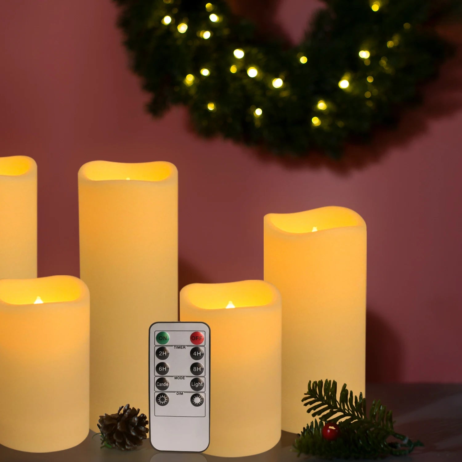 3pk Set of waterproof flameless LED Candles Battery Operated with Remote
