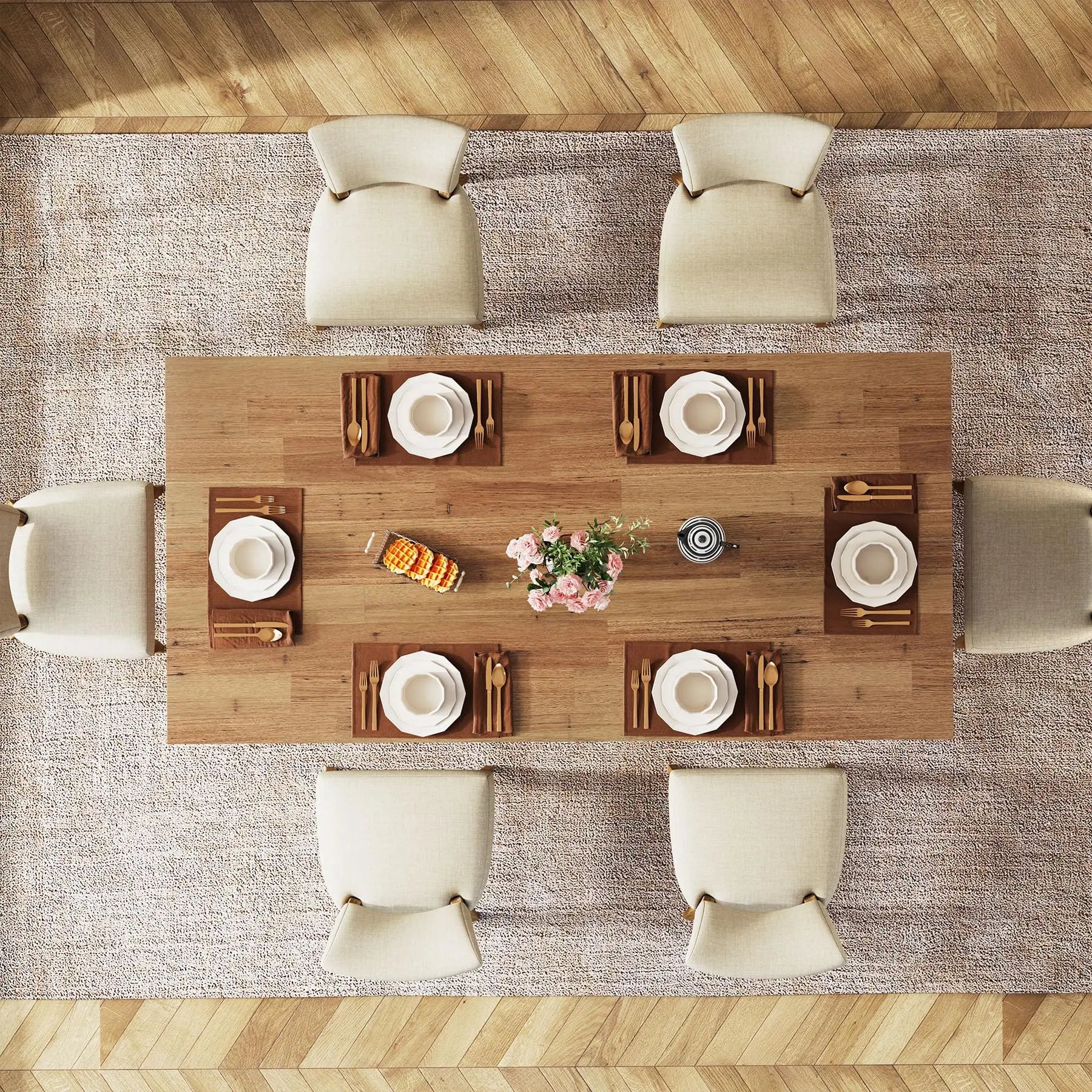 Tribesigns 63" Rectangular Dining Table for 4-6 People