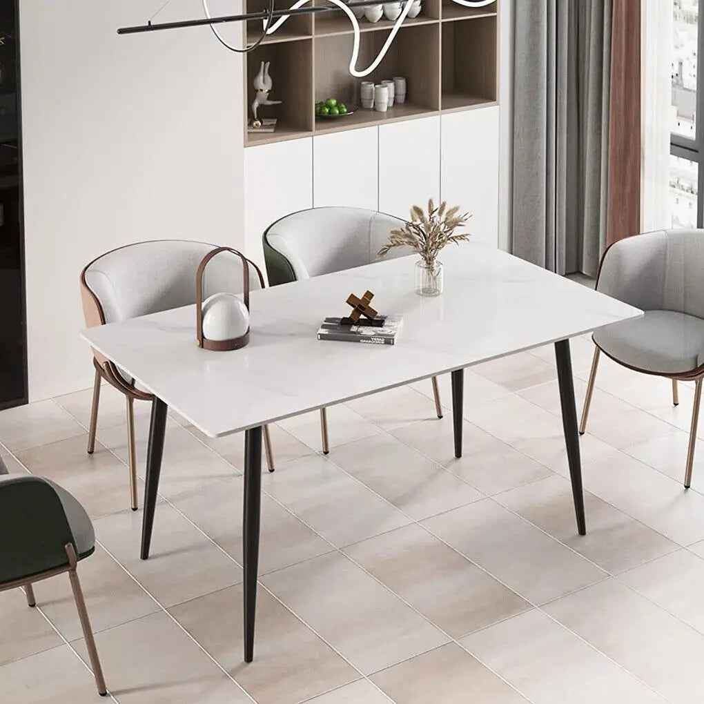 Rectangular Marble Dining Table for 4-6 People