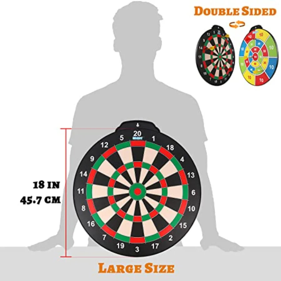 18 inch Magnetic Dart Board Set for Indoor /Outdoor Play with 12 Darts