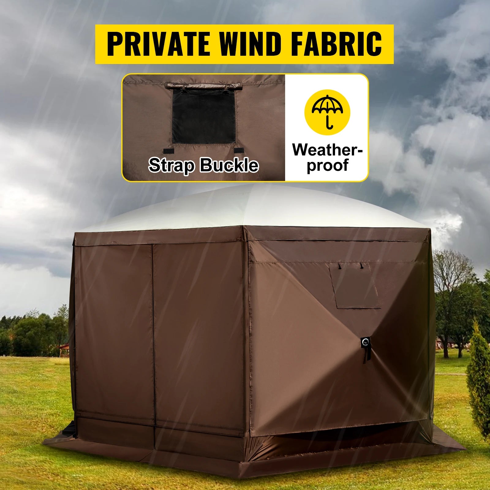 SucceBuy Pop-up Camping Gazebo  Shelter 6 Sided