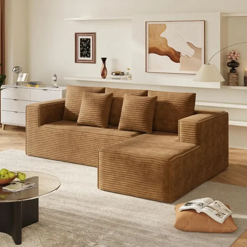 WLIVE 110 U Shaped Sectional 7 Seat Sleeper Sofa with Storage Chaise and Pillows