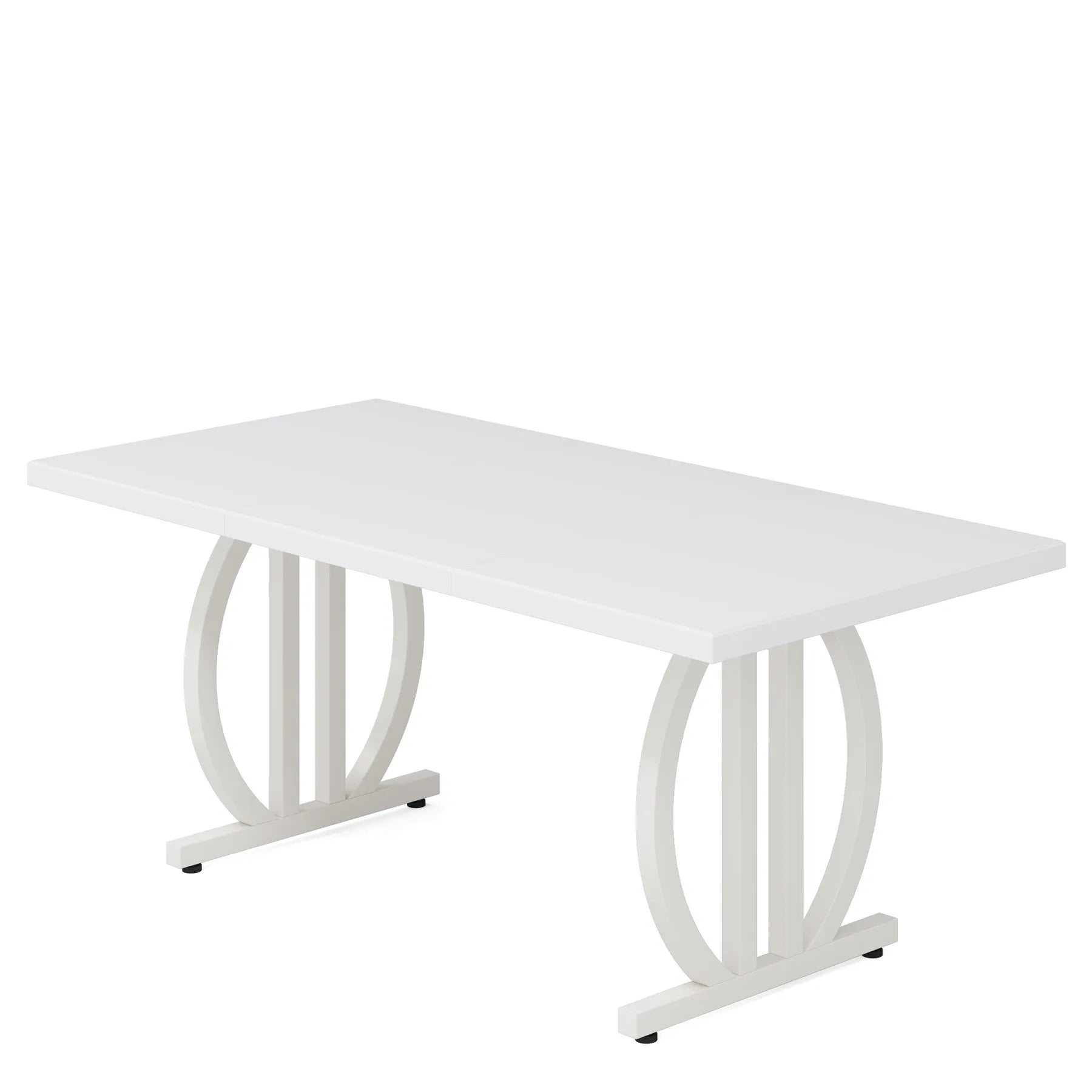 Tribesigns 63" Modern Large Dining Table with Metal Frame for 4-6 People
