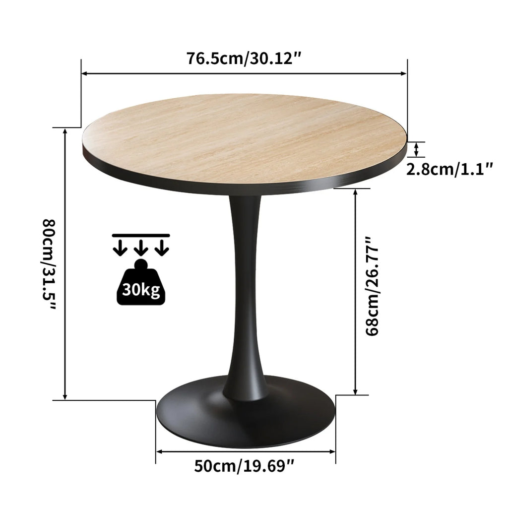 Leisure Stone Top Round Dining Table for 2-3 People No Chairs