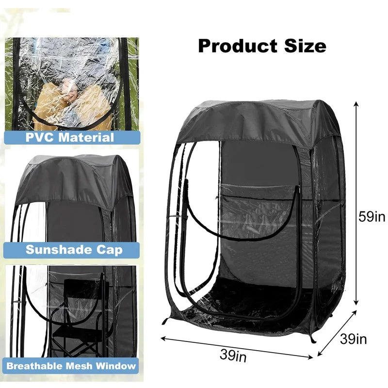 Portable Pop Tent for Outdoor Events, Fishing, and Camping – Black