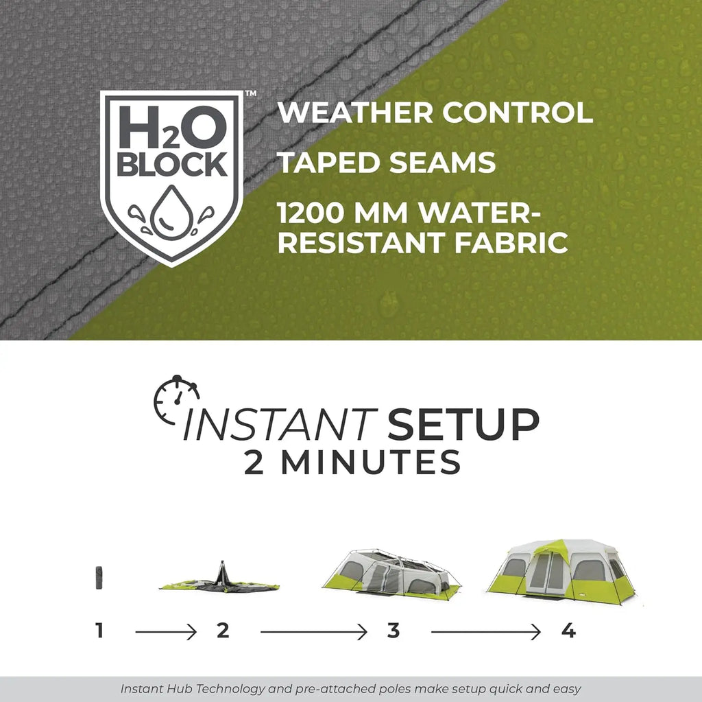 CORE Instant Cabin Popup Tent for 6-12  Persons