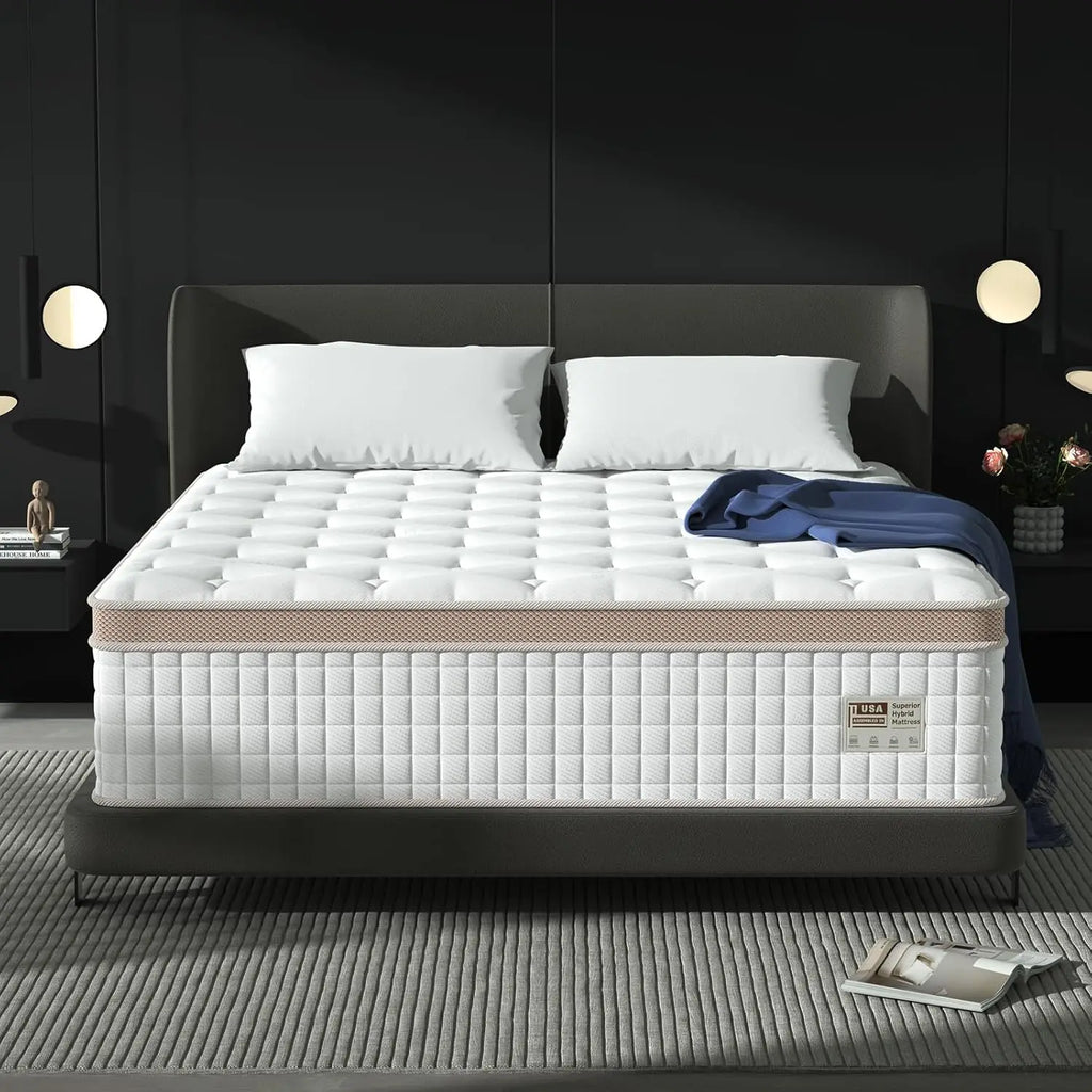 BedStory 14'' Luxury Hybrid Gel Memory Foam Mattress in Full, Queen, King, and Motion Isolated