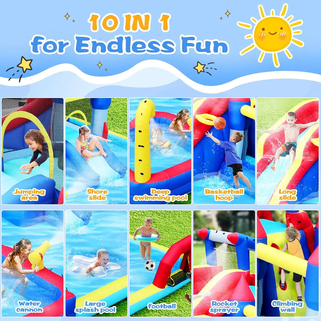 10 in 1 Inflatable Bounce House Water Park
