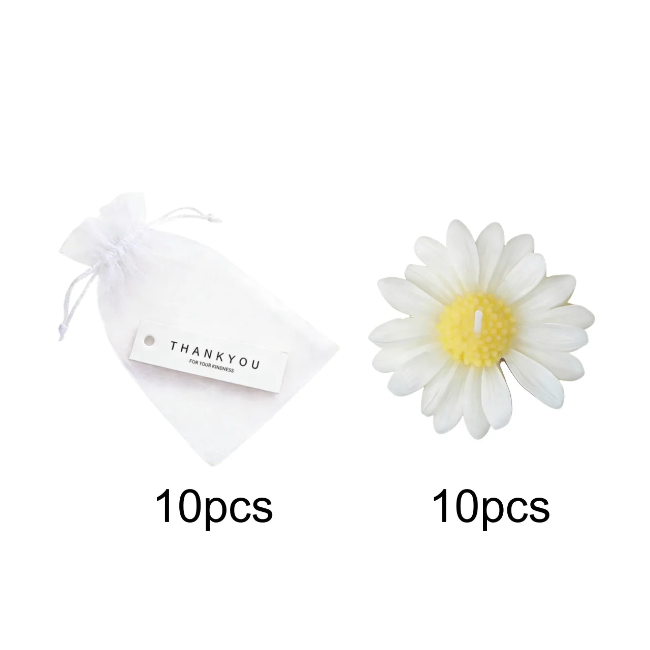 1pc/5pcs/10pcs Daisy Shaped Candles Set - Scented Soy Wax
