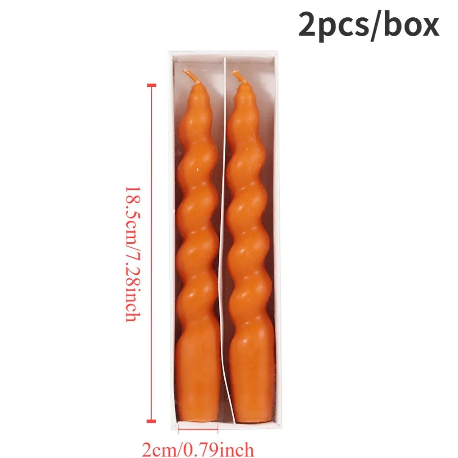 2pcs Spiral Long Rod Soy Candles Scented Candle Aromatherapy Decor