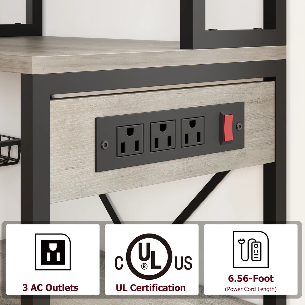 7-Tier Bakers Rack with Power Outlet