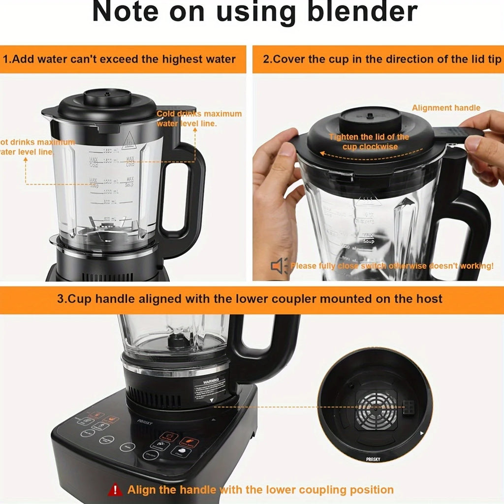PRASKY 2400W Heating Blender  For Smoothies And Soups