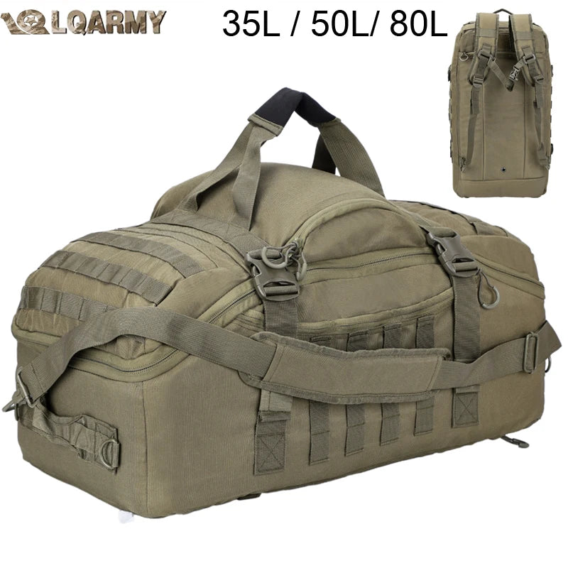 LQARMY 30L 45L 80L Outdoor Mountaineering Tactical Backpack or Large Duffel Bag