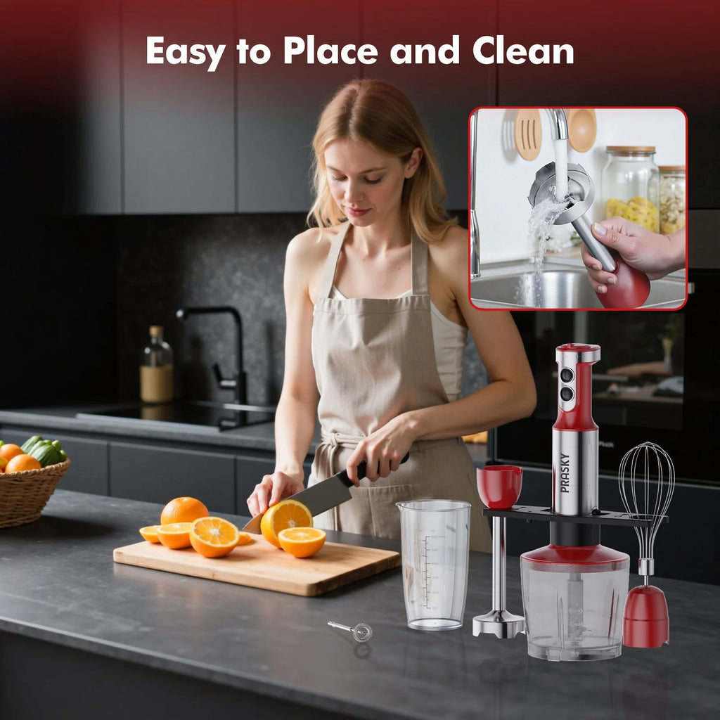 PRASKY 5-in-1 Blender with High Power Motor & Multi-Attachments