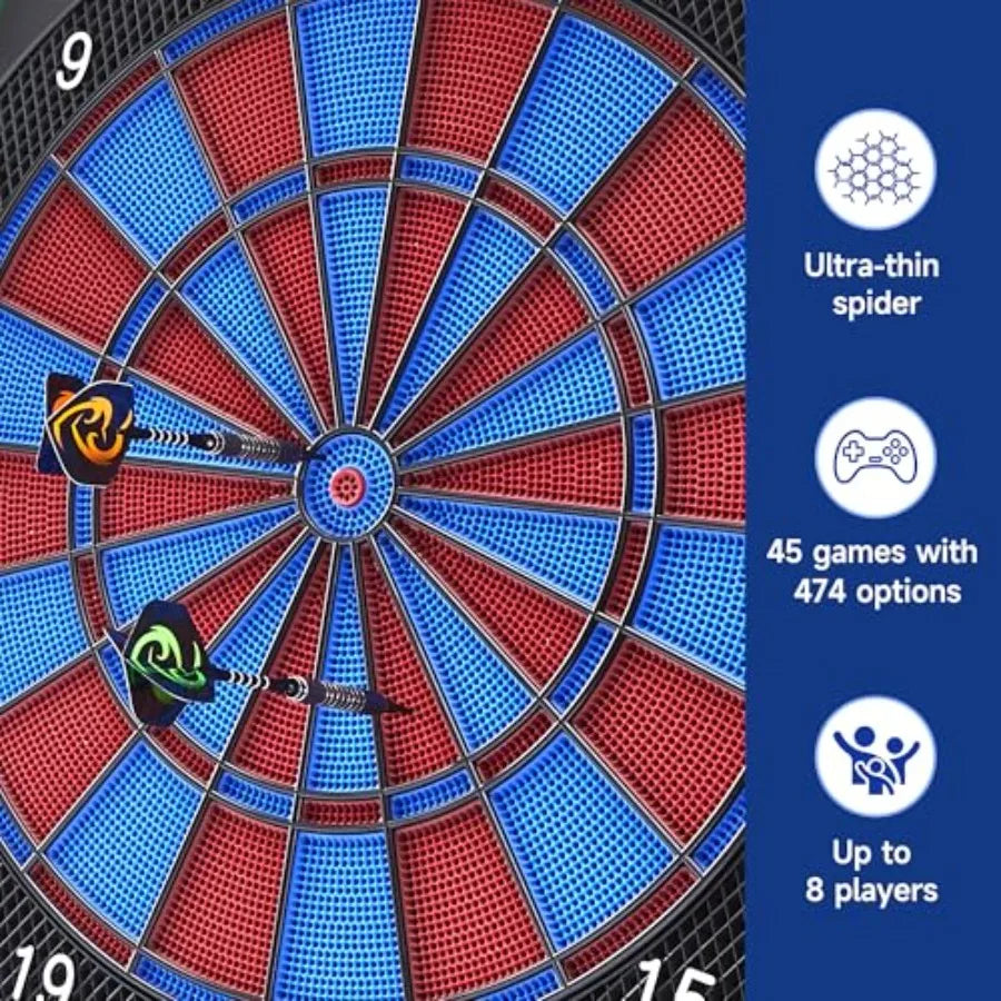Electronic  Digital Dart Board with Cabinet and Light Strips Soft Tips