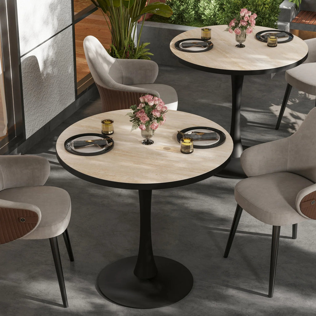 Leisure Stone Top Round Dining Table for 2-3 People No Chairs